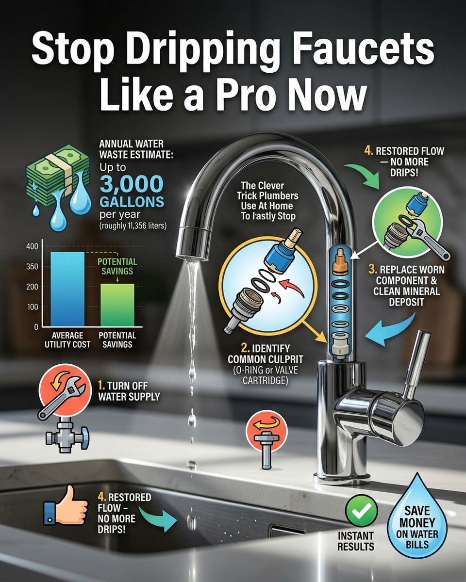 The Clever Method Plumbers Use to Stop a Dripping Faucet